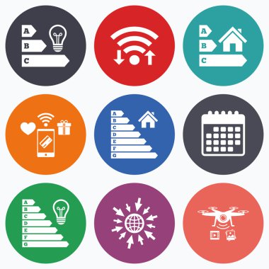 enerji verimliliği simgeler. lamba ampul ve ev.