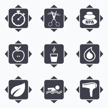 Spa, Kuaför simgeler.  