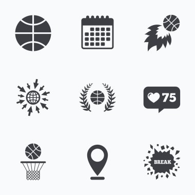 Basketbol simgeler. Sepet topu  