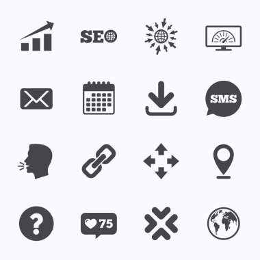 Internet, seo simgeler.  