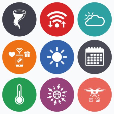 Hava simgeler. bulut ve güneş. 