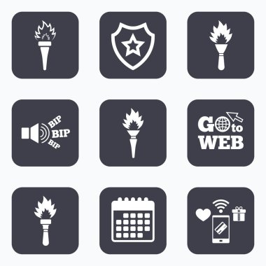 Meşale alevi simgeler. 