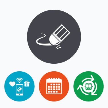 Silgi simgesi. kalem satır sembolü silmek