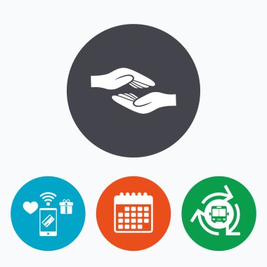 Yardım işareti simgesi eller.  