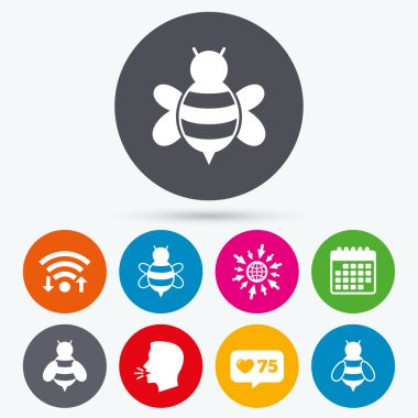 Bal arıları simgeler.  