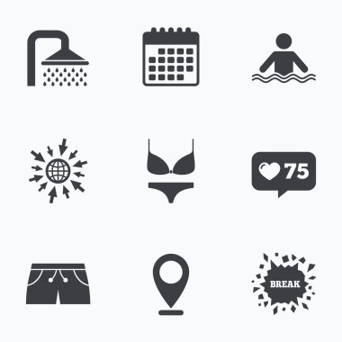 Yüzme Havuzu simgeler. 