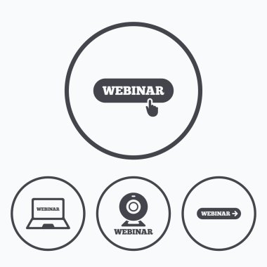 Webinar simgeler. Örümcek ağı fotoğraf makinesi  