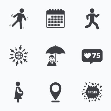 Şemsiye ile iş adamı. İnsan çalışan sembolü.