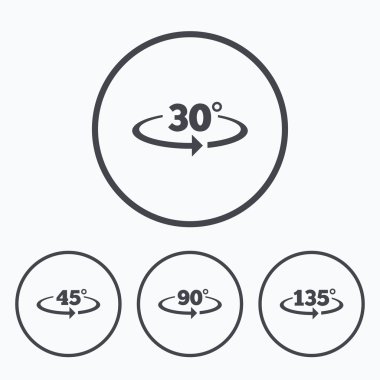 Açısal derece simgeleri.  