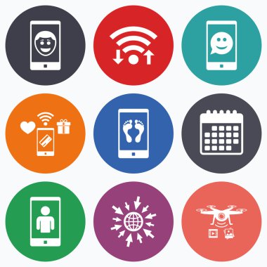 Selfie gülümsemek yüz simgesi. 