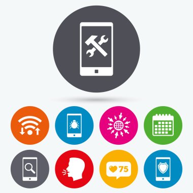 Smartphone simgeler. Kalkan koruma 