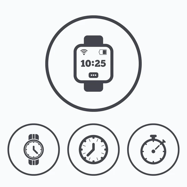 スマートな腕時計。機械式時計の時間 — ストックベクタ