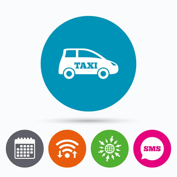 Taxi car sign icon. Hatchback symbol. — Stock Vector