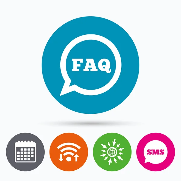 FAQ information sign icon. Help symbol. — Stock Vector