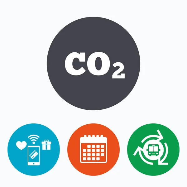 Icono de signo de fórmula de dióxido de carbono CO2. Química — Vector de stock