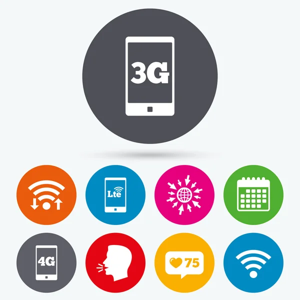 Iconos de telecomunicaciones móviles . — Vector de stock