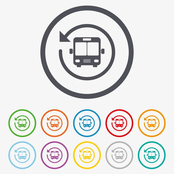 Iconos de autobús lanzadera — Vector de stock