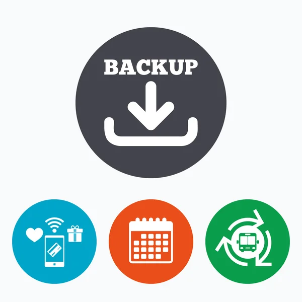 Icona del segno data di backup — Vettoriale Stock