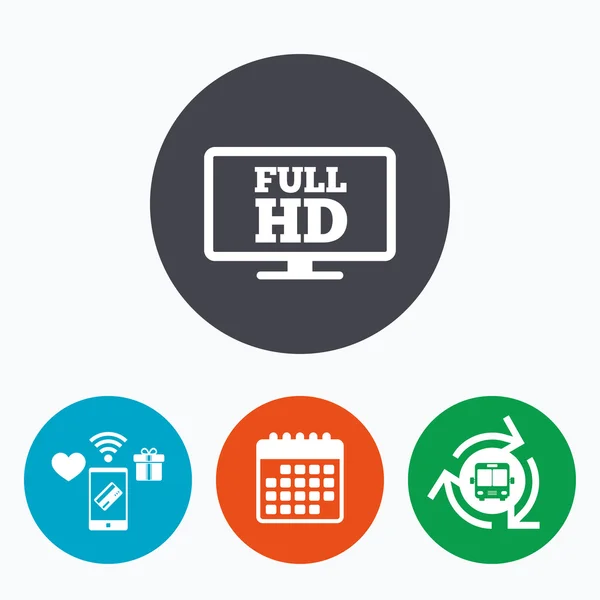 Full-HD-Breitbild-Fernseher. — Stockvektor