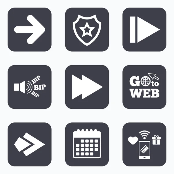 Arrow icons. Next navigation signs