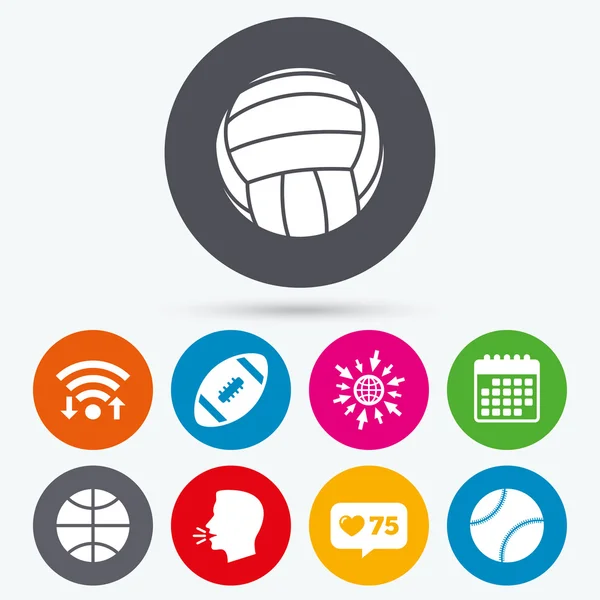 Balles de sport. volley-ball, basket-ball, baseball . — Image vectorielle