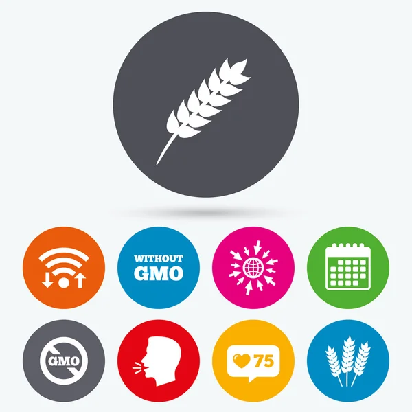 Jordbruks ikoner. GMO-fri symboler. — Stock vektor