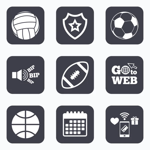 Balles de sport. volley-ball, basket-ball, football . — Image vectorielle