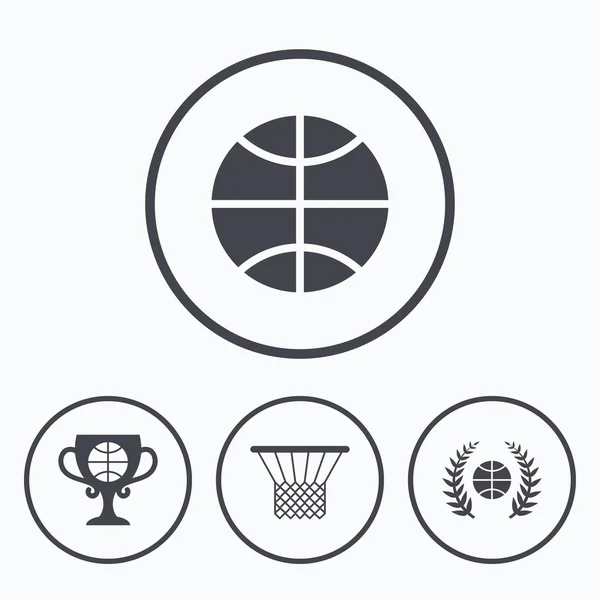 Basketball icons. Ball with basket — Stock Vector