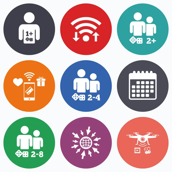 Oyun simgeleri. Masa oyunları oyuncular.