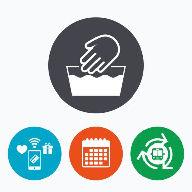 El yıkama işareti simgesi. Makine yıkanabilir sembolü