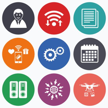 Muhasebe iş akışını simgeler. insan belgeler.