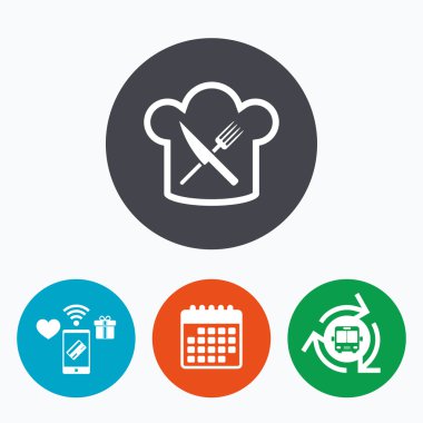 Chef şapka işareti simgesi.  