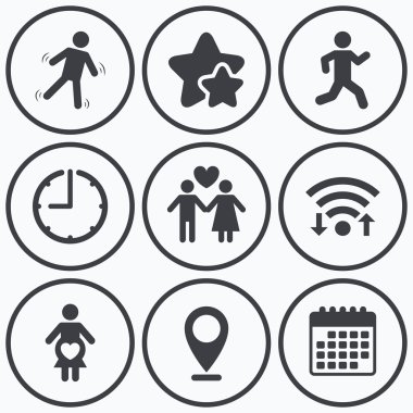 kadınların gebelik simgesi. insan çalışan sembolü.