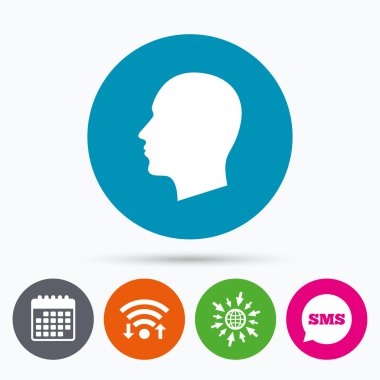 baş işareti simgesi. erkek insan kafası.