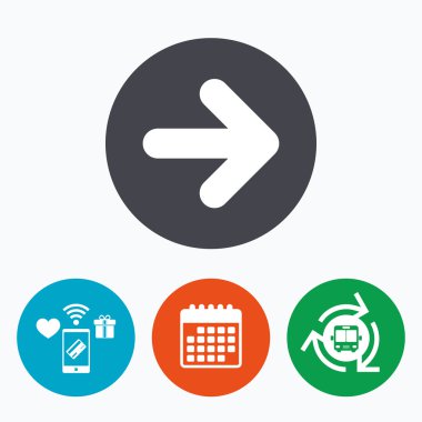 ok işareti simgesi. En yakın düğme. Gezinti simgesi