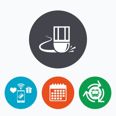 Silgi simgesi. Kalem satır silme 