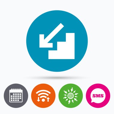 Alt katta simgesi. Ok işareti.