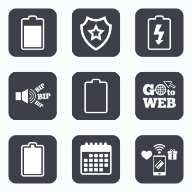 Pil şarj simgeler. Elektrik sembolü.