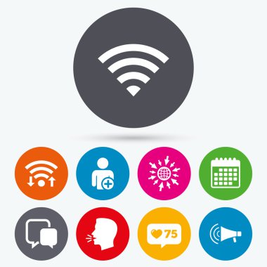 Wi-Fi ve sohbet kabarcıklar.  