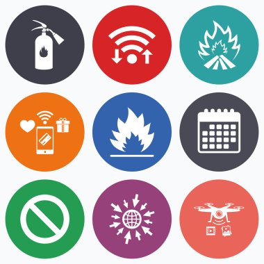 Yangın alev simgeler. 