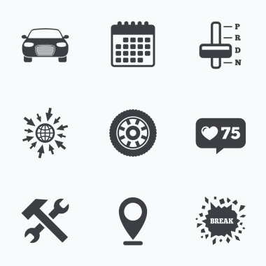 Taşıma simgeler. Takometre ve Onarma aracı.