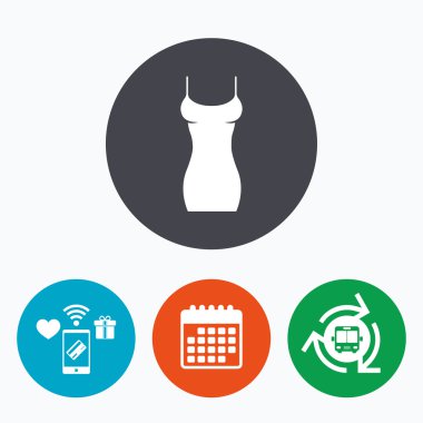 Kadın elbisesi işareti simgesi. yakınlarından ve kapasite.