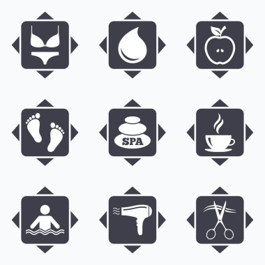 Spa, Kuaför simgeler. 