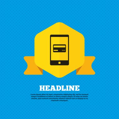 Mobil ödeme simgesi. Kartı ile Smartphone.