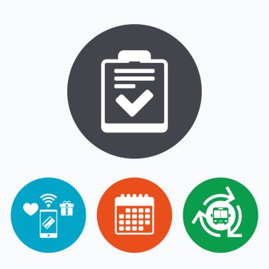 Denetim listesi işareti simgesi. 