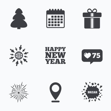 mutlu yeni yıl işareti.  