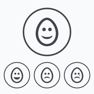 yumurta mutlu ve hüzünlü Yüzler işaretleri.  