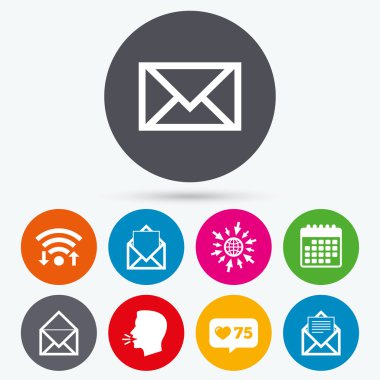 posta zarf simgeleri. ileti belge sembolleri.