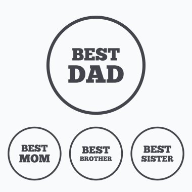 En iyi anne ve baba, kardeş, kardeş simgeler.