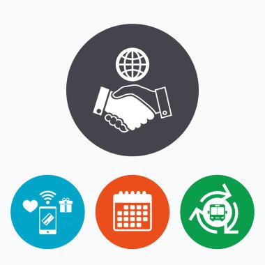 dünya el sıkışma işareti simgesi. dostane anlaşması.